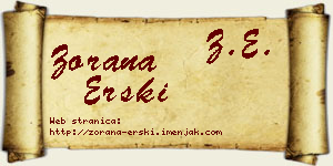 Zorana Erski vizit kartica
